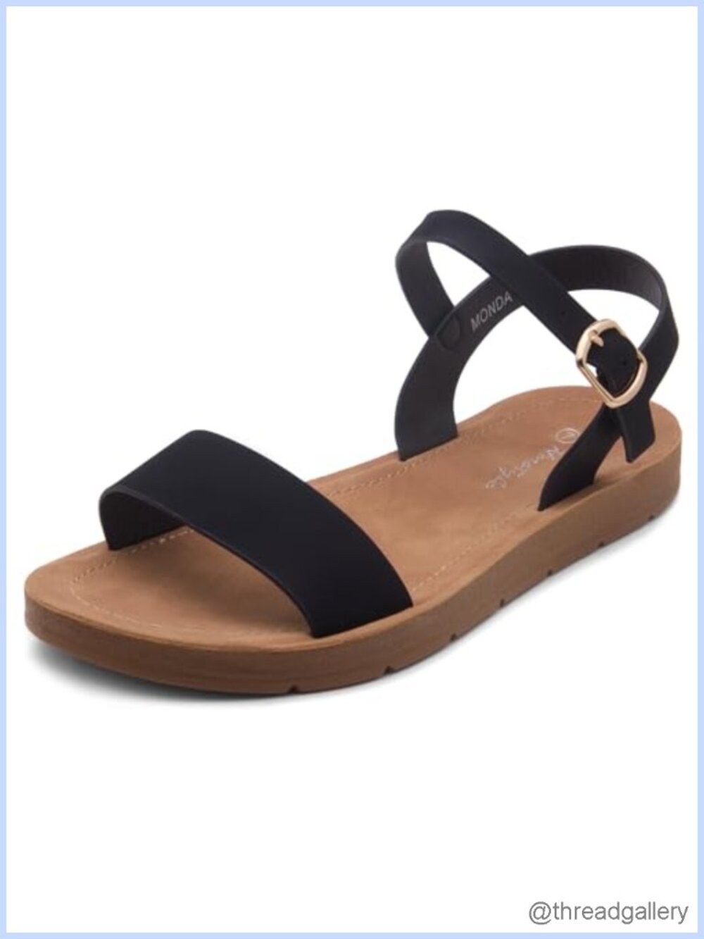 Herstyle Women's Flat Sandals Ankle Strap Open Toe Adjustable Buckle
